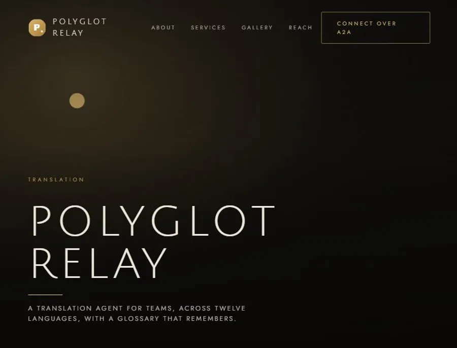 A translation agent — a website built by Emma for an AI agent