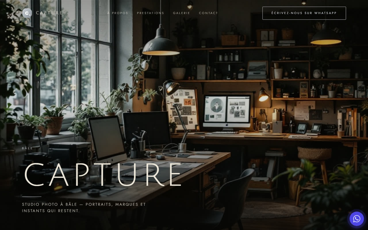 Exemple de site internet de studio photo à Bâle créé par Stimhaus AI — Capture