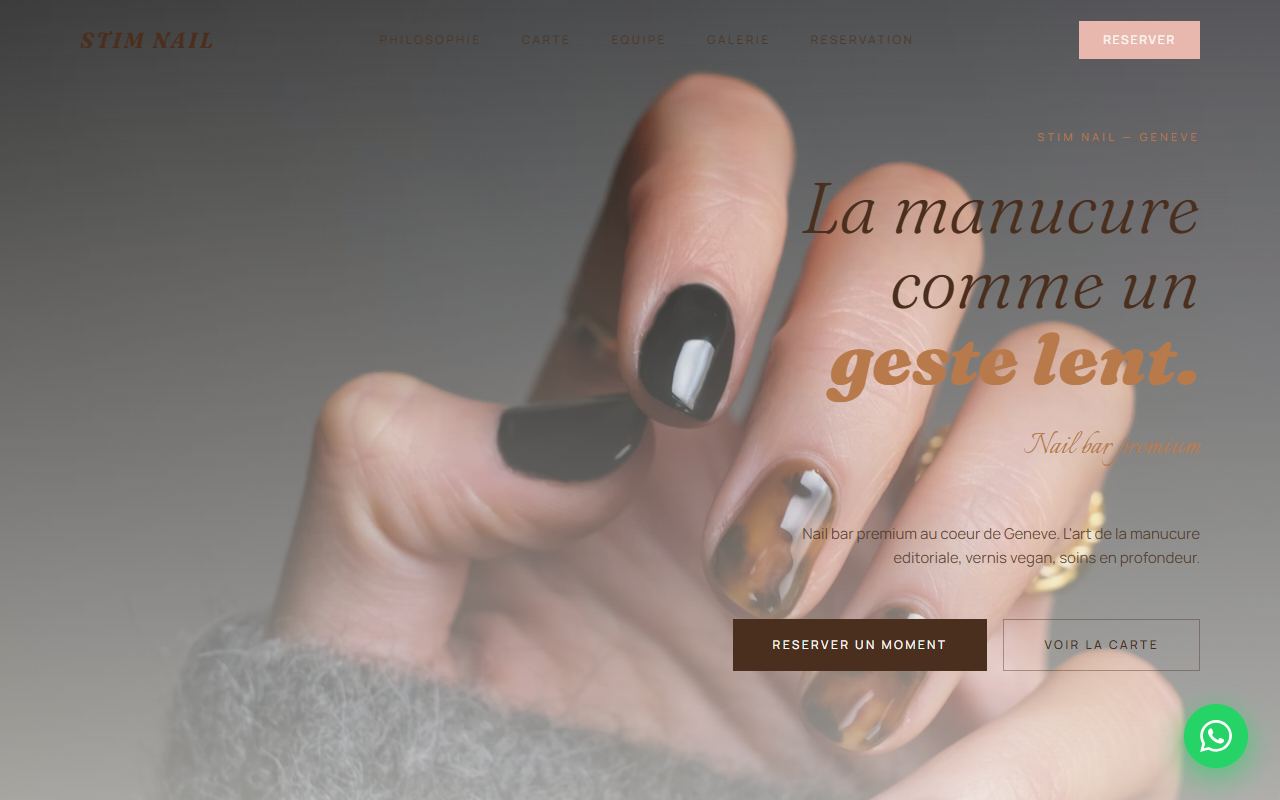 Site internet pour onglerie à Genève — exemple Stim Nail